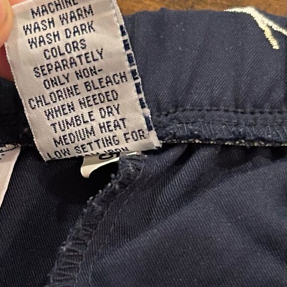 Coral Bay Golf Navy Shorts Embroidered Clubs Palm Tree Flat Front Size 14 - Picture 8 of 11